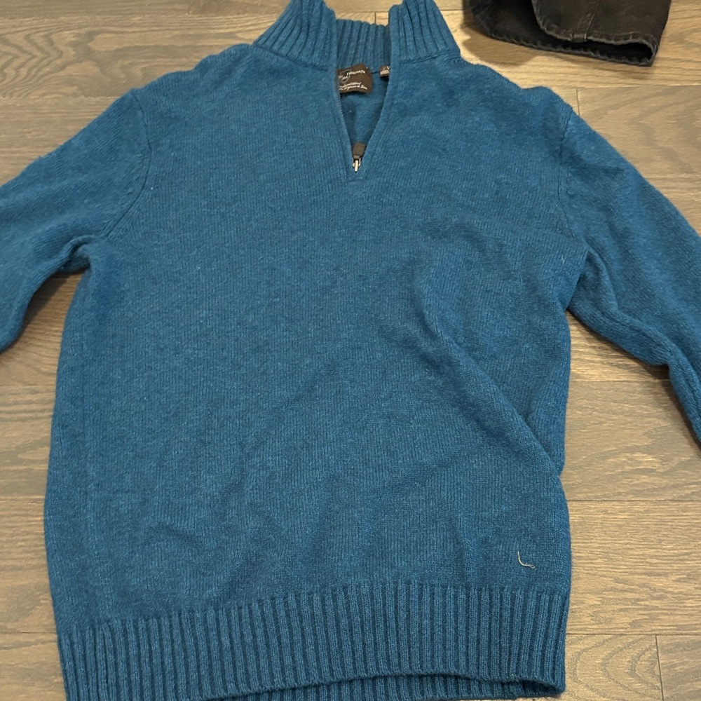 Black Brown 1826 Men's Teal Zip-Up Sweater
